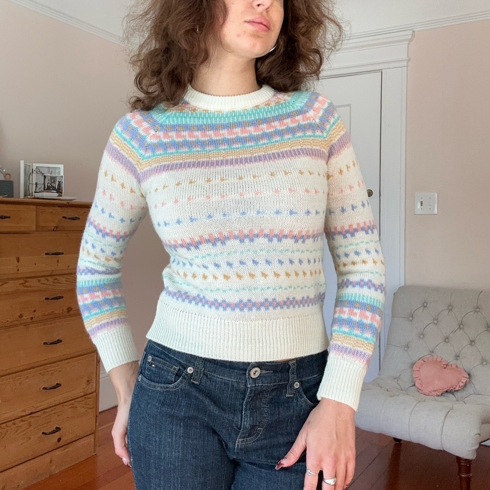 Vintage multicolored pastel sweater
